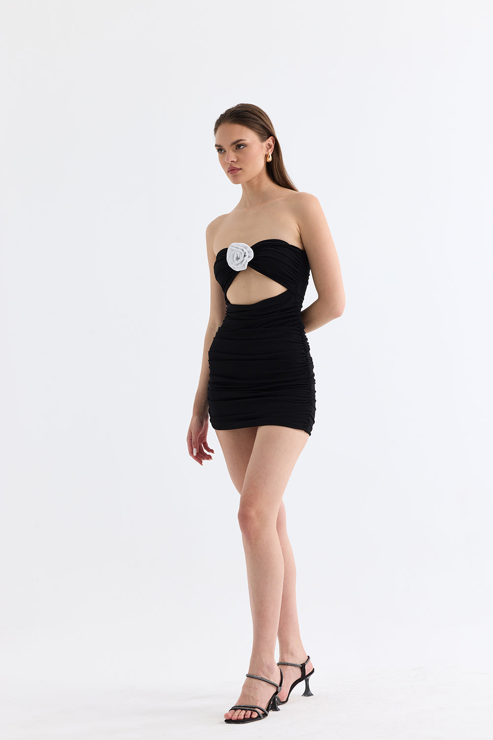 Manshet-The Mystery / Straplez Mini Elbise-Elbise-2-roqelvaxirum.shop