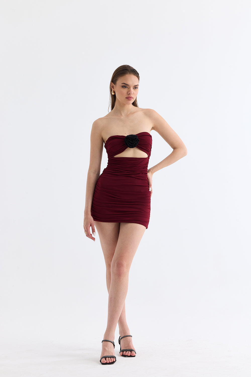 Manshet-The Mystery / Straplez Mini Elbise-Elbise-2-roqelvaxirum.shop