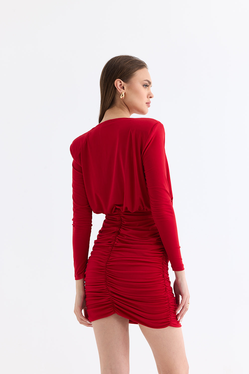 Manshet-The Scarlet / Degaye Yaka Mini Elbise-Elbise-2-roqelvaxirum.shop