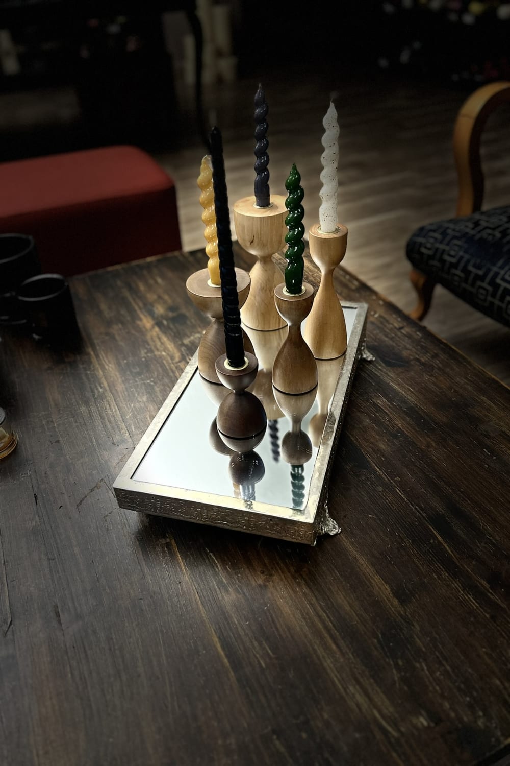 Massello Design-Tempo 5'li Ahşap Şamdan & Mumluk-Mumluk & Şamdan-3-roqelvaxirum.shop