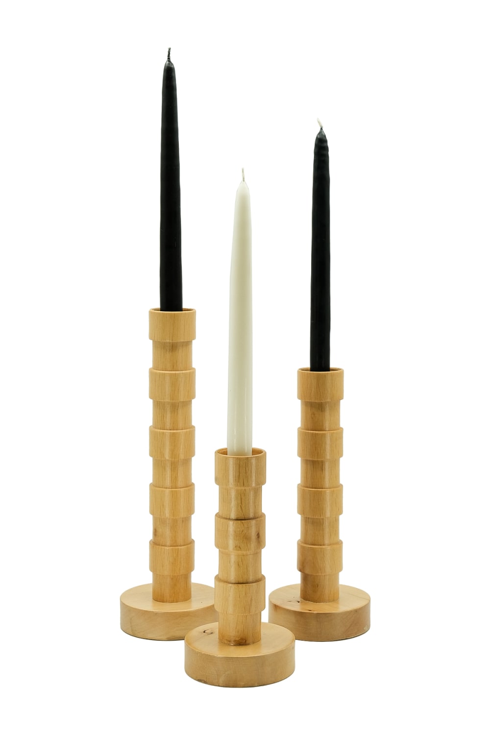 Massello Design-Trio 3'lü Ahşap Şamdan & T-light Mumluk-Mumluk & Şamdan-1-roqelvaxirum.shop