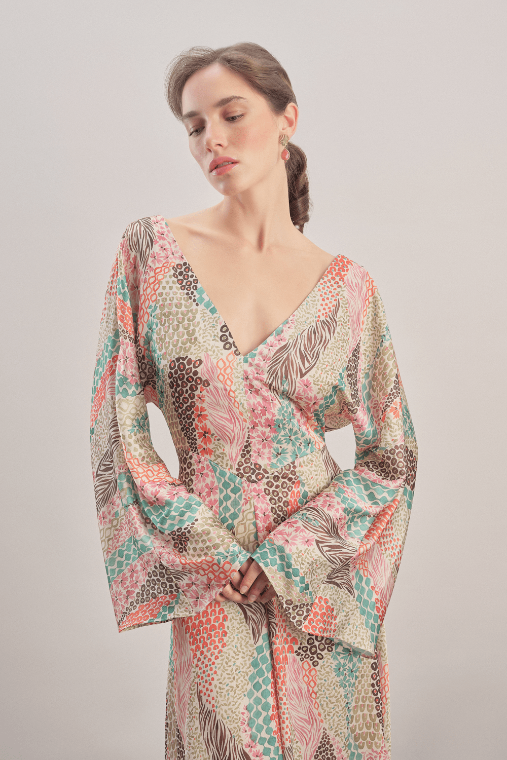 Mavlo-Jardin Saten Maxi Elbise-Elbise-2-roqelvaxirum.shop