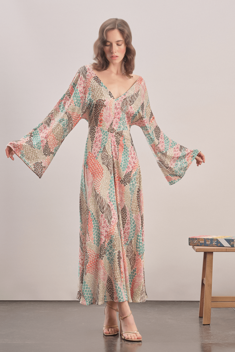 Mavlo-Jardin Saten Maxi Elbise-Elbise-3-roqelvaxirum.shop