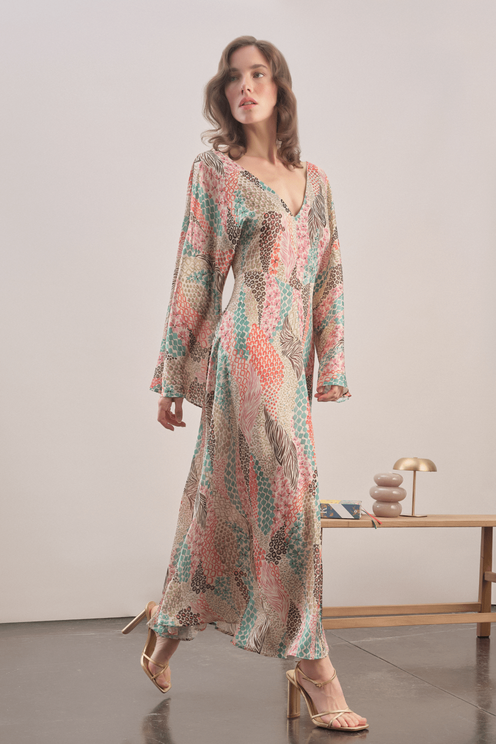 Mavlo-Jardin Saten Maxi Elbise-Elbise-4-roqelvaxirum.shop