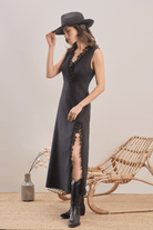 Mavlo-Midnight Bloom Nakışlı Midi Elbise-Elbise-3-roqelvaxirum.shop
