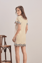 Mavlo-Oyster Nakışlı Mini Elbise-Elbise-4-roqelvaxirum.shop