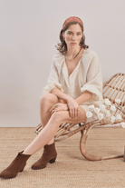 Mavlo-Soft Rose Nakışlı Koton Gömlek-Gömlek-2-roqelvaxirum.shop
