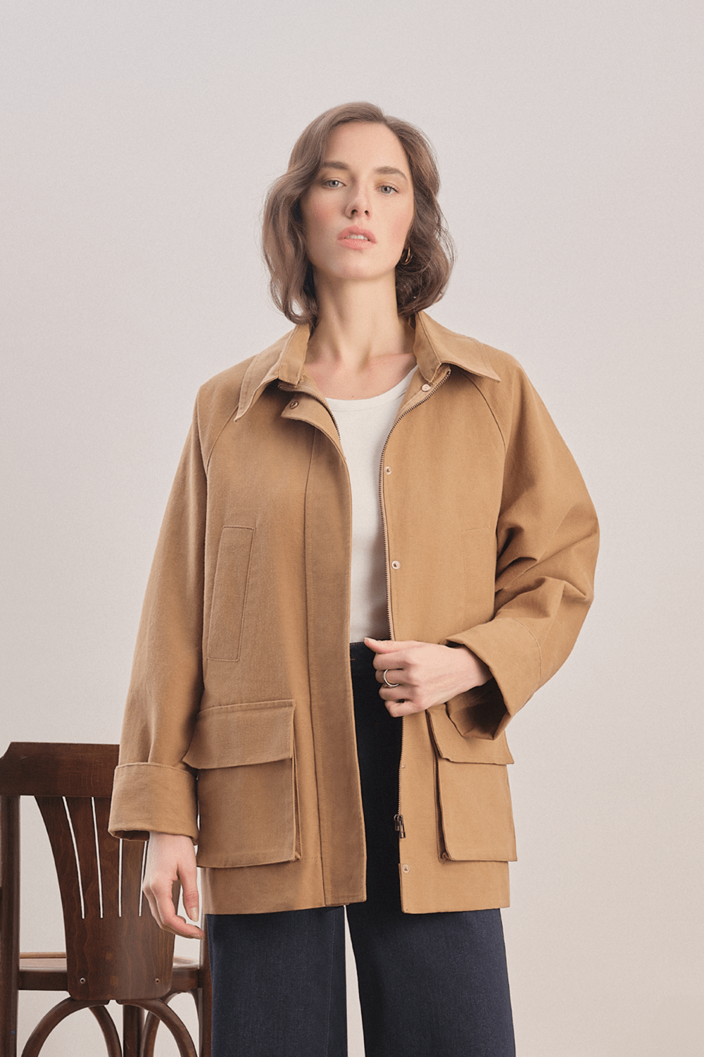 Mavlo-Urban Mumlu Kanvas Ceket / Camel-Ceket-1-roqelvaxirum.shop