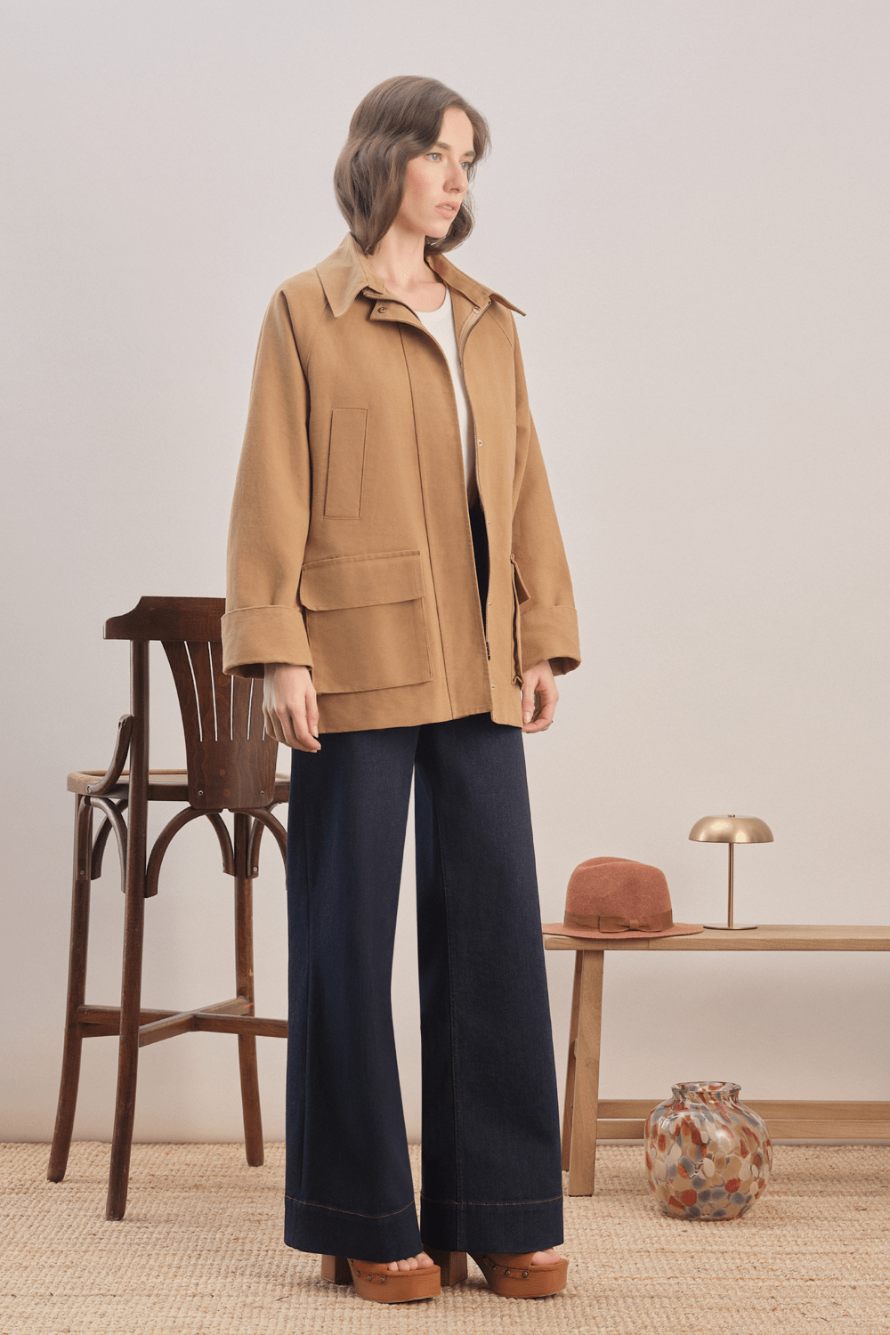 Mavlo-Urban Mumlu Kanvas Ceket / Camel-Ceket-2-roqelvaxirum.shop