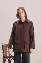 Mavlo-Urban Mumlu Kanvas Ceket / Chocolate Brown-Ceket-3-roqelvaxirum.shop