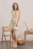 Mavlo-Yellow Meadow Çiçekli Keten Mini Elbise-Elbise-2-roqelvaxirum.shop
