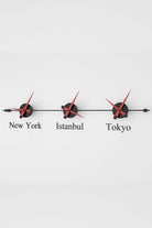 Mclocks-Worldclock 3 siyah kirmizi Dekoratif duvar saati-Duvar Saati-1-roqelvaxirum.shop