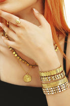Melon-Gold Stone Chain Bileklik-Bileklik-2-roqelvaxirum.shop