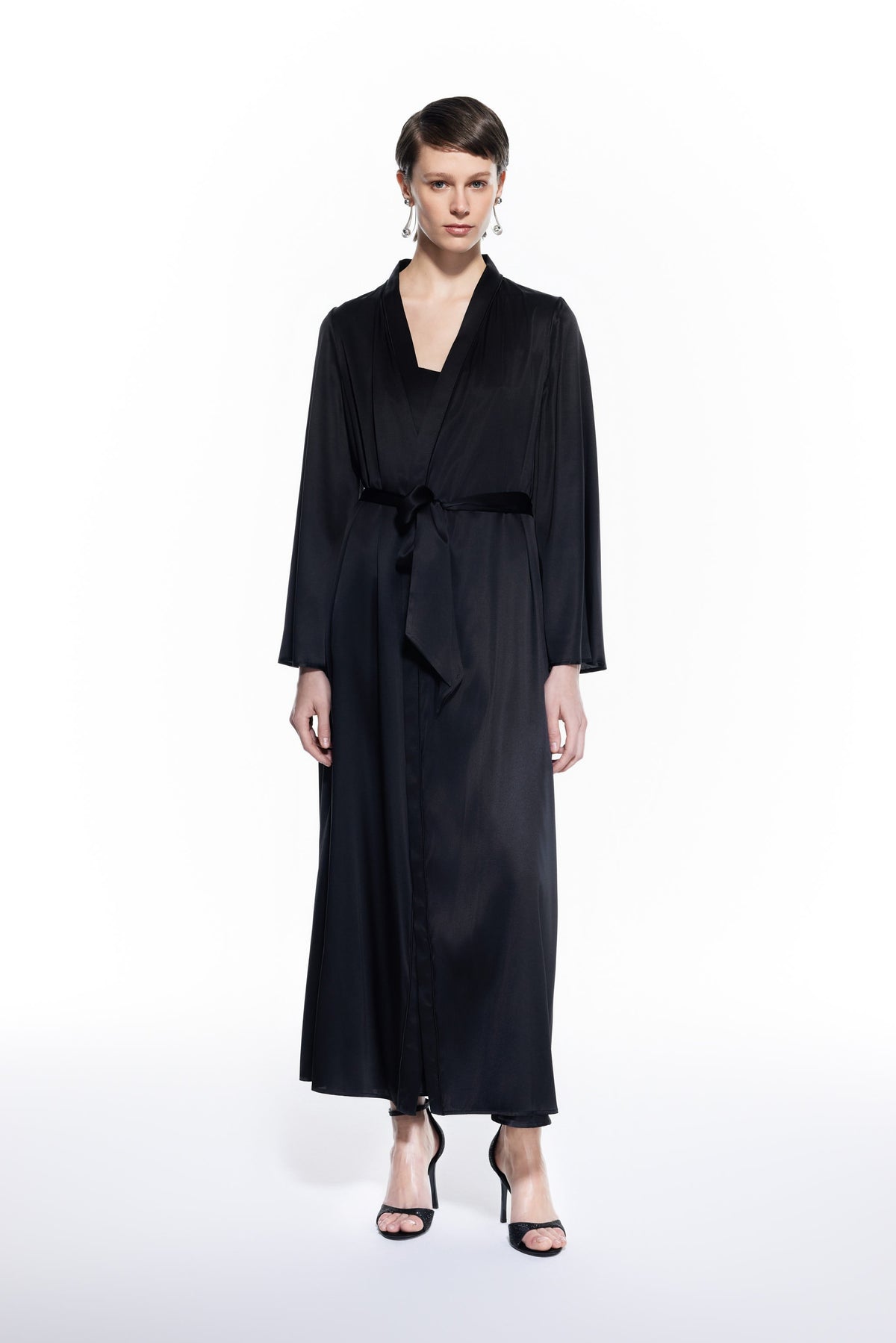Dian Silk Robe Black