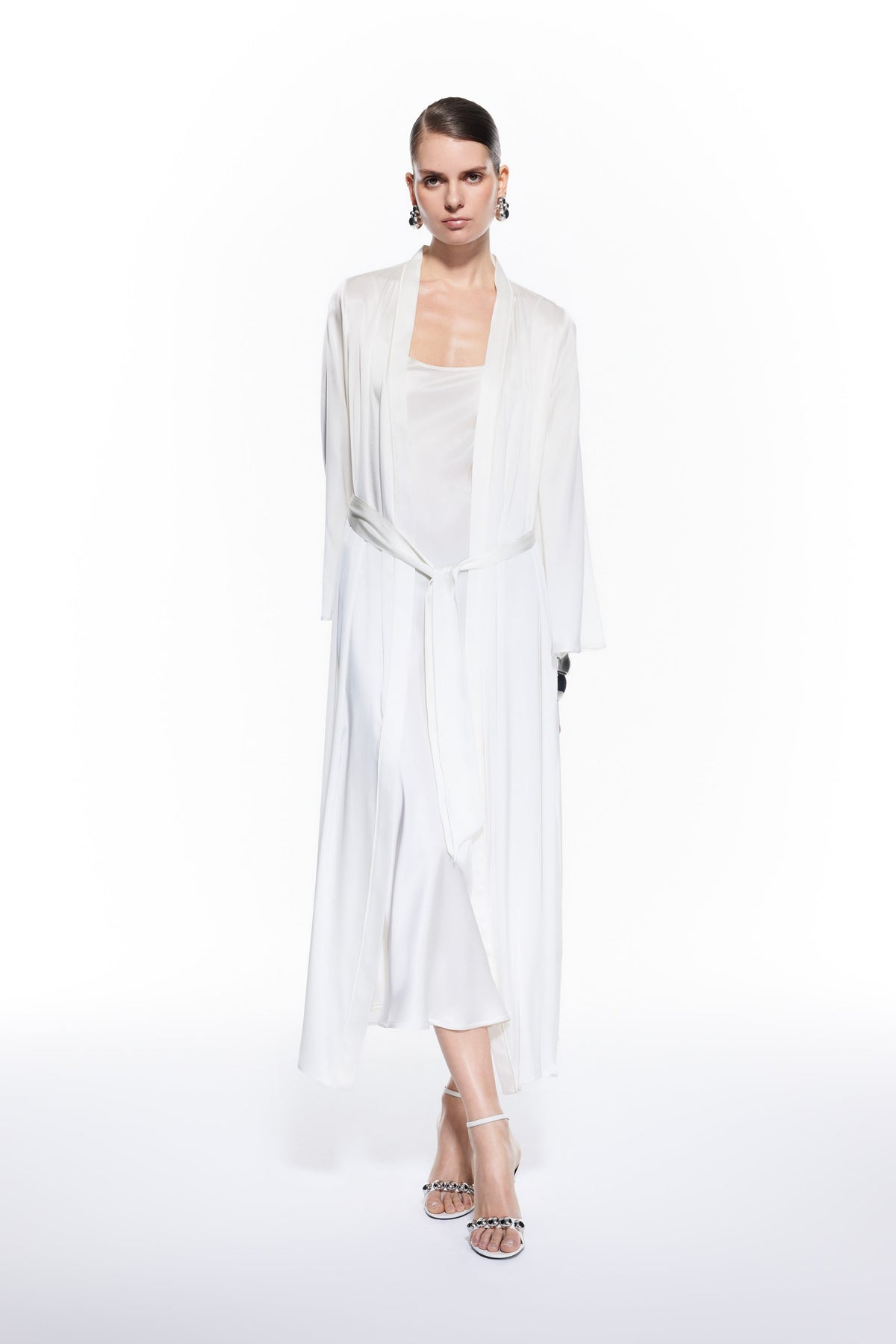 Dian Silk Robe Bridal White