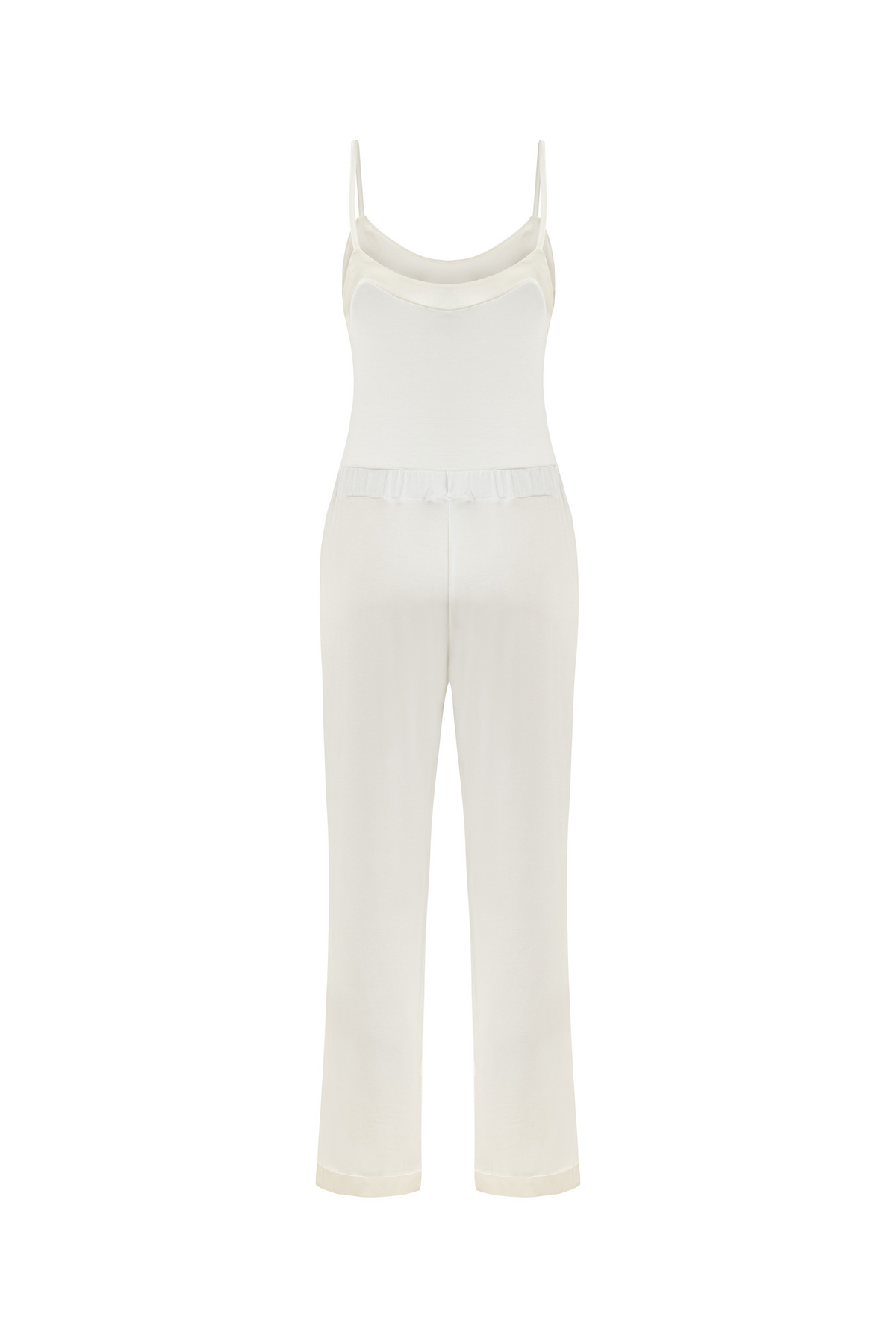 Modal Strap Pajama Set White