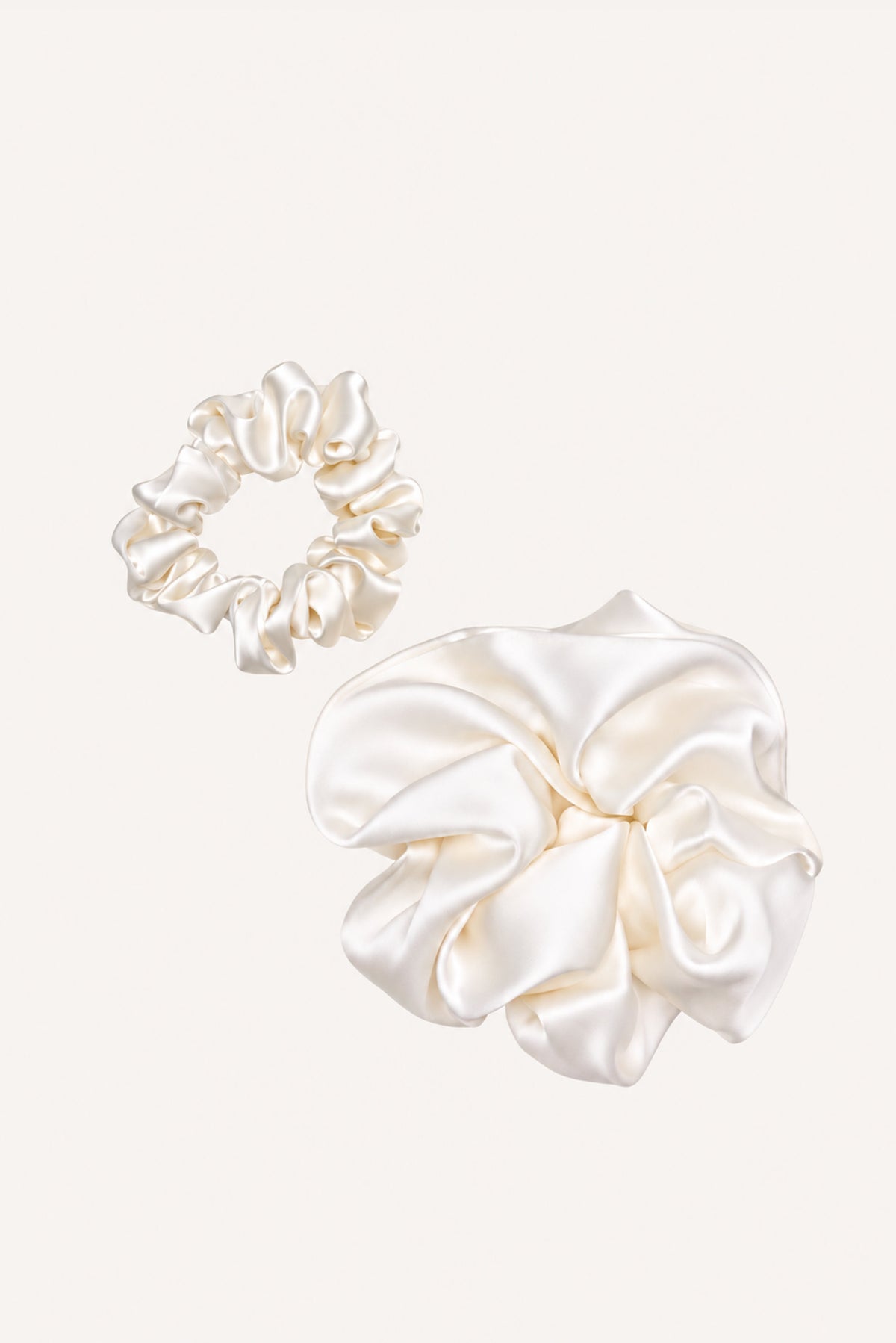 Pure Silk Scrunchie White