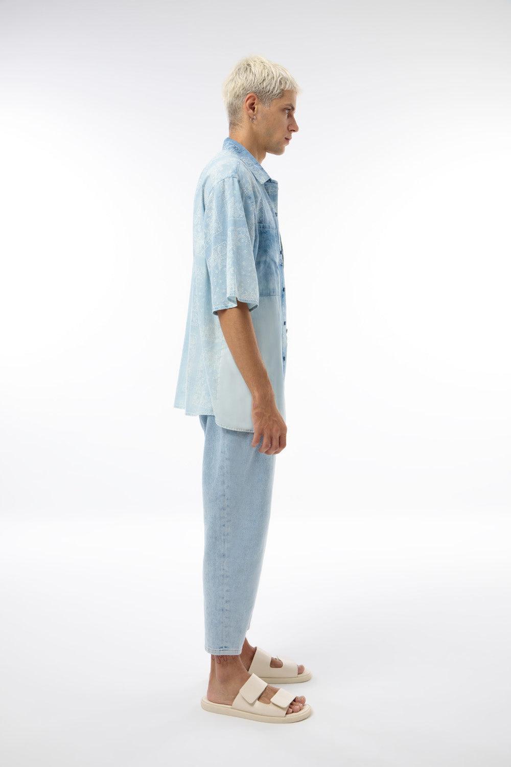 Midground-Bandana Baskılı Denim Gömlek-Gömlek-2-roqelvaxirum.shop