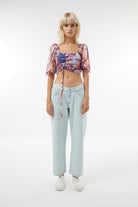 Midground-Batik Desenli Mesh Crop Top-Crop Top-1-roqelvaxirum.shop