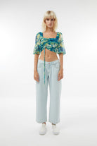Midground-Batik Desenli Mesh Crop Top-Crop Top-1-roqelvaxirum.shop