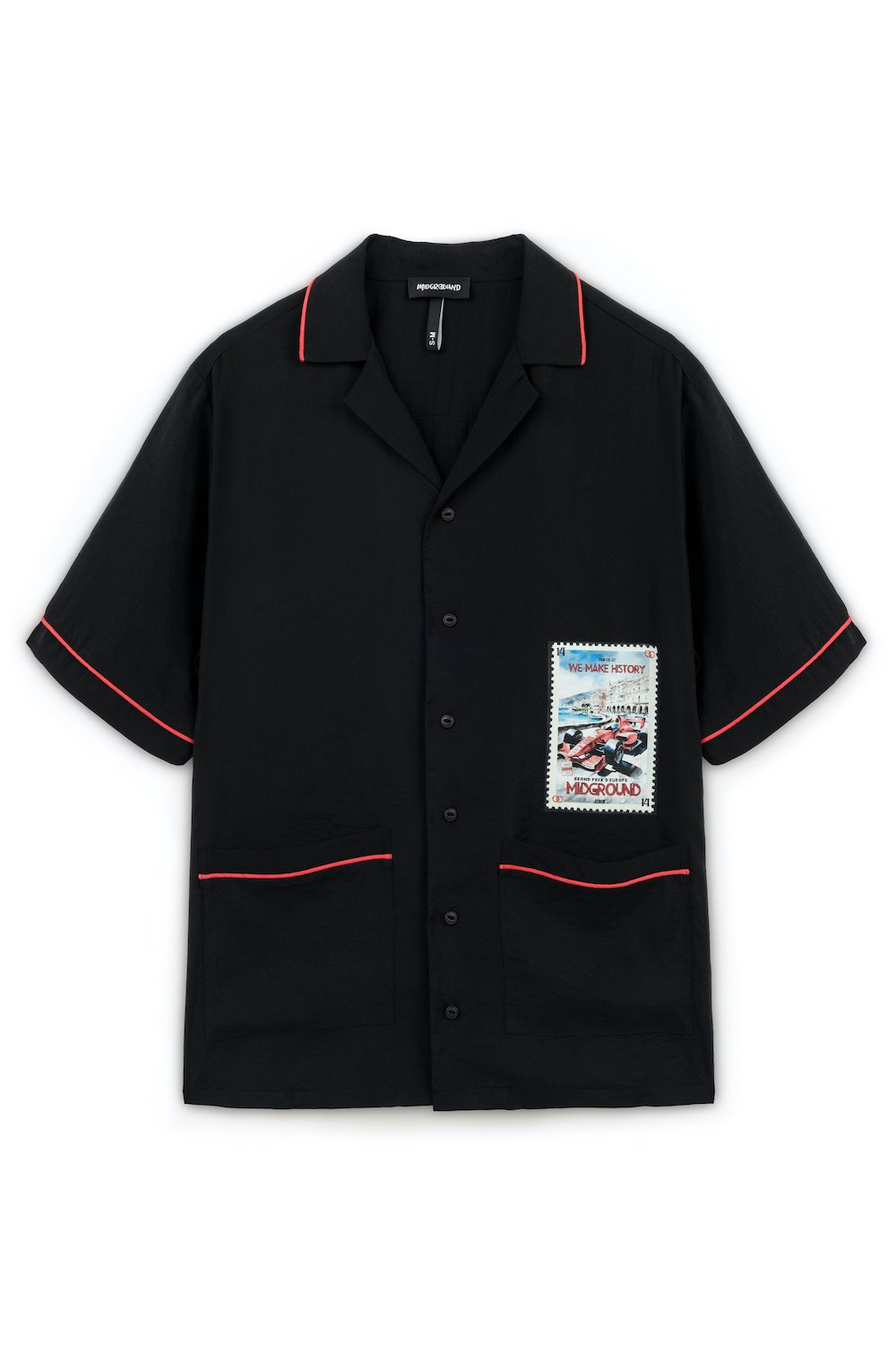 Midground-Monaco Baskı Detaylı Oversize Gömlek-Gömlek-1-roqelvaxirum.shop