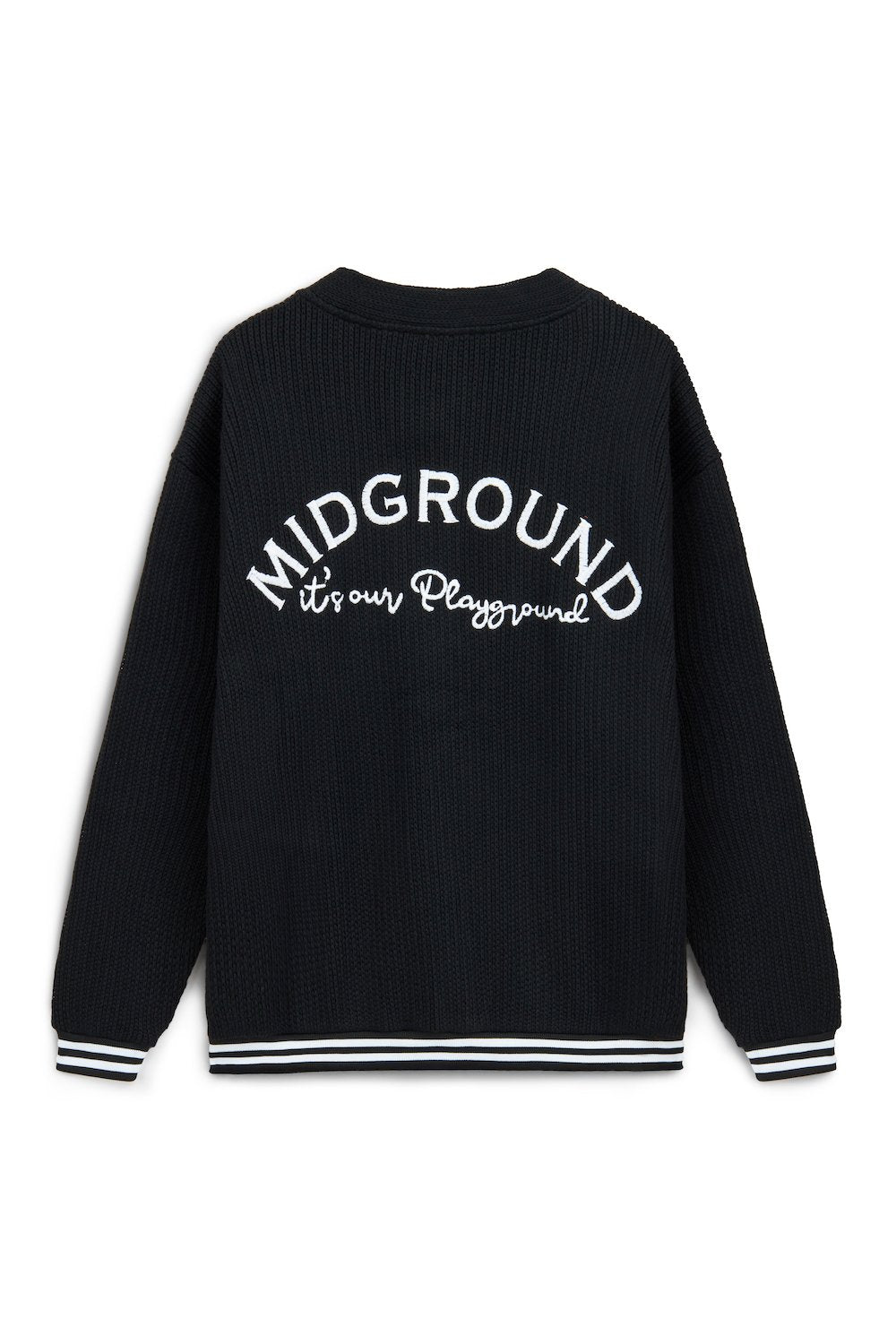 Midground-Nakış Detaylı Siyah Hırka-Dış Giyim-2-roqelvaxirum.shop