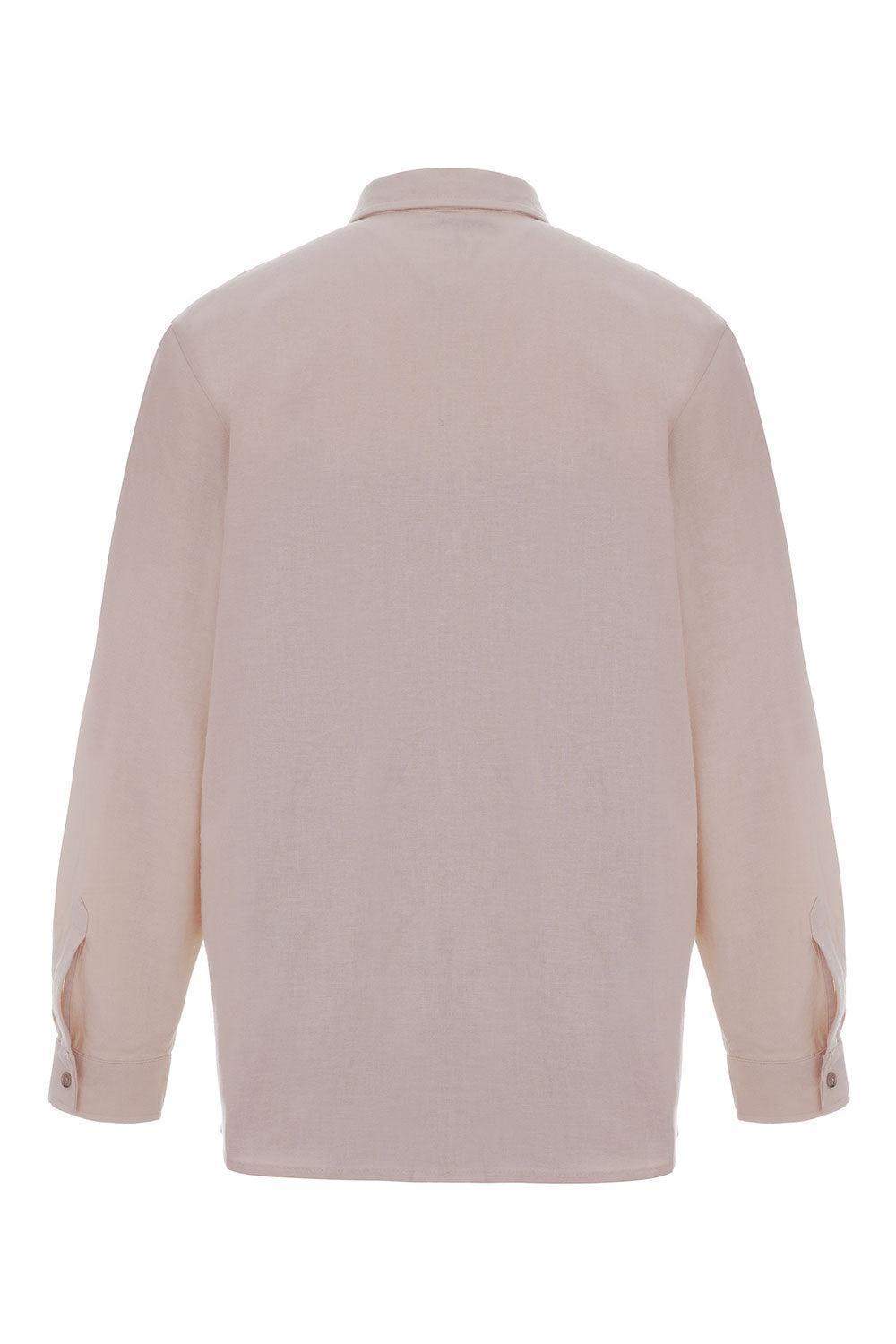 Midground-Oversize Kesim Cepli Keten Gömlek-Gömlek-2-roqelvaxirum.shop