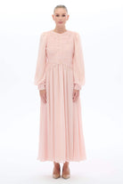 Miha-Arasi Bi̇ye Detayli Pi̇li̇seli̇ Elbi̇se Mavi-5-roqelvaxirum.shop