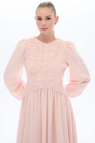 Miha-Arasi Bi̇ye Detayli Pi̇li̇seli̇ Elbi̇se Mavi-6-roqelvaxirum.shop
