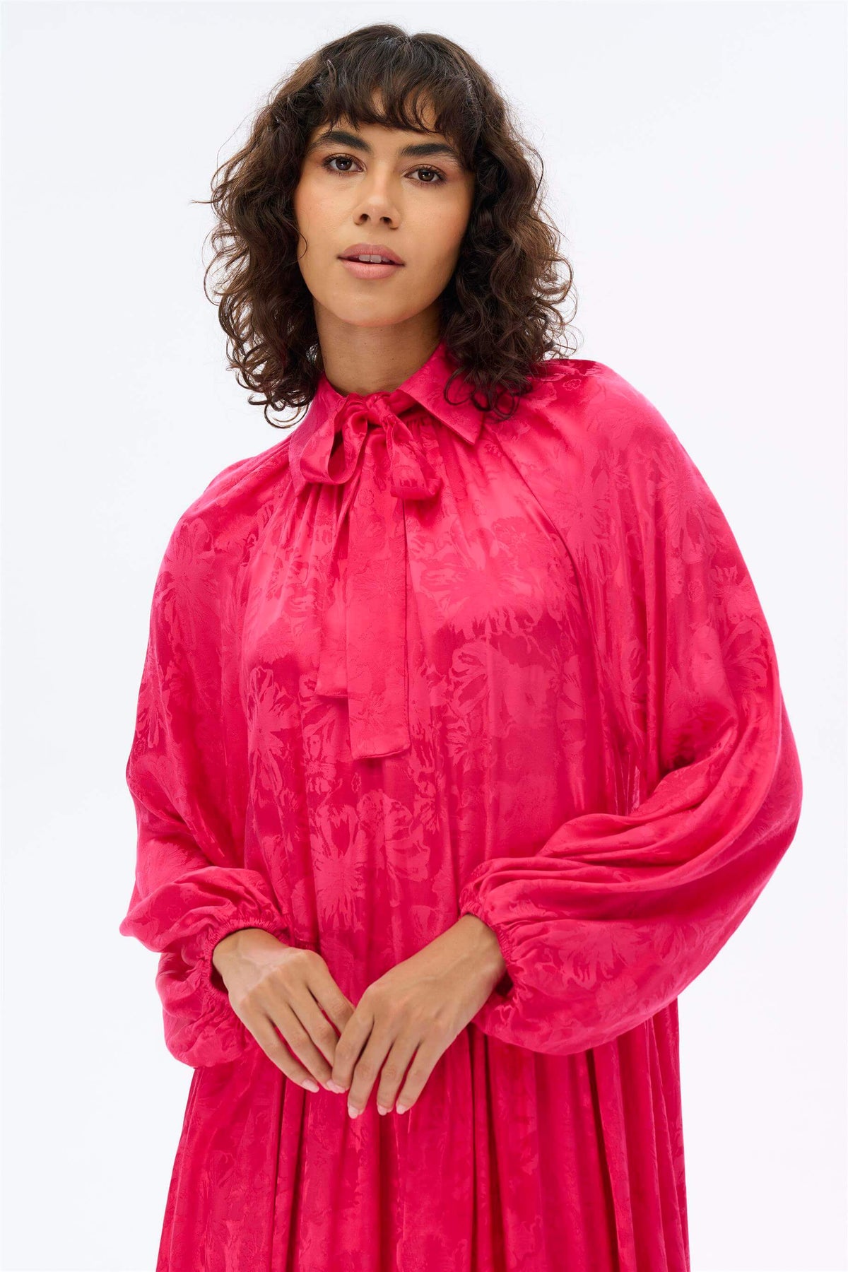 Miha-Bebe Yaka Oversi̇ze Elbi̇se Fuşya-4-roqelvaxirum.shop