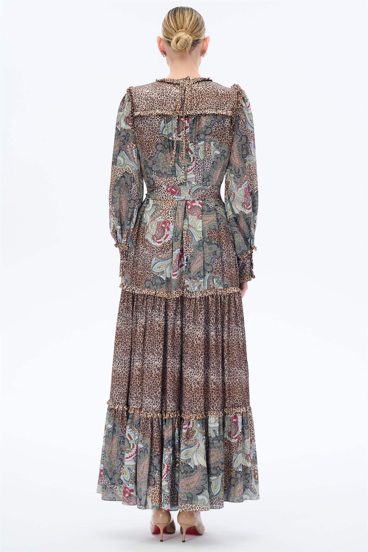 Miha-Etni̇k Desenli̇ Elbi̇se Yeşil-3-roqelvaxirum.shop