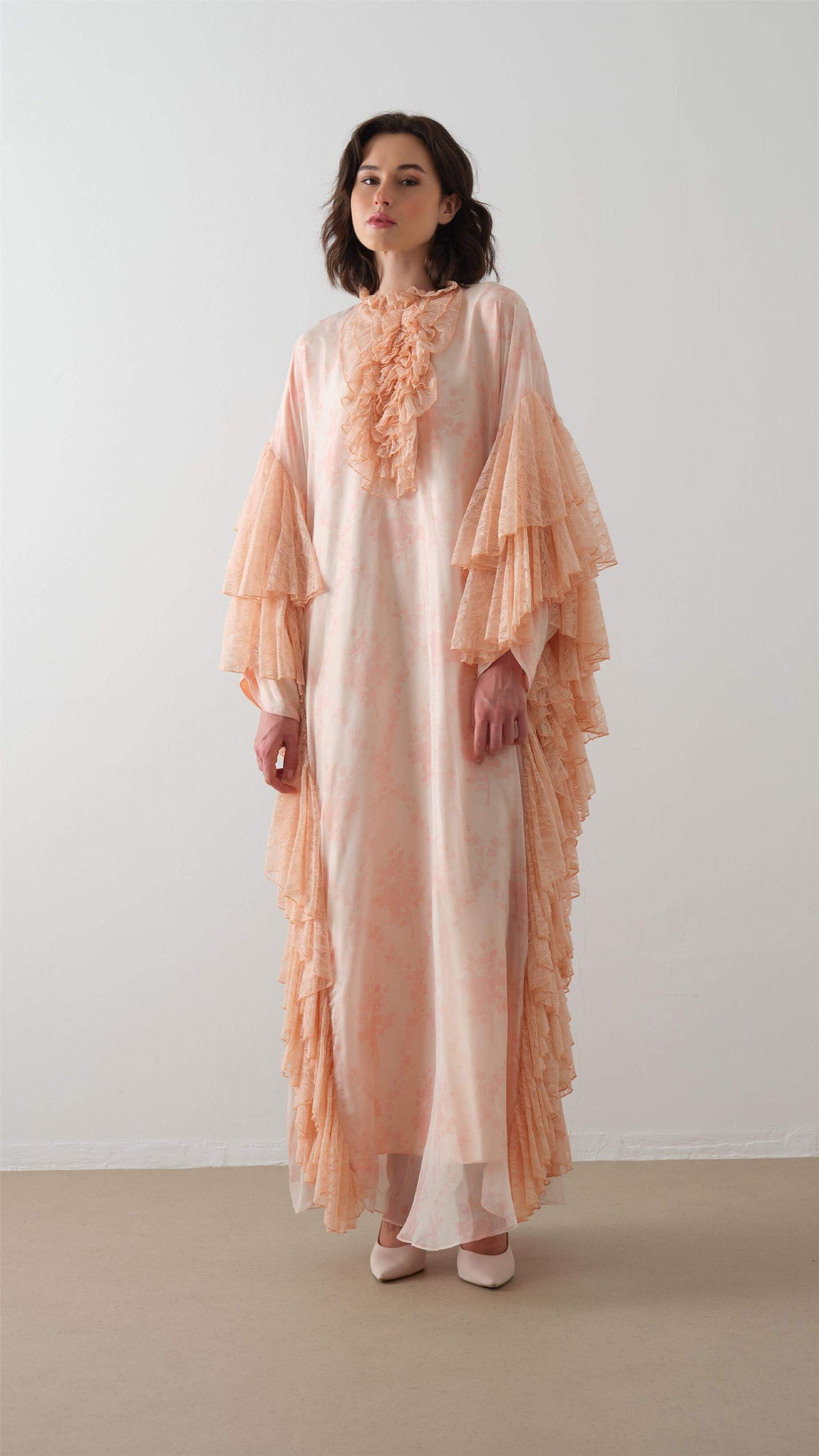 Miha-Kollari Dantel Firfirli Kaftan Elbi̇se Mint-6-roqelvaxirum.shop