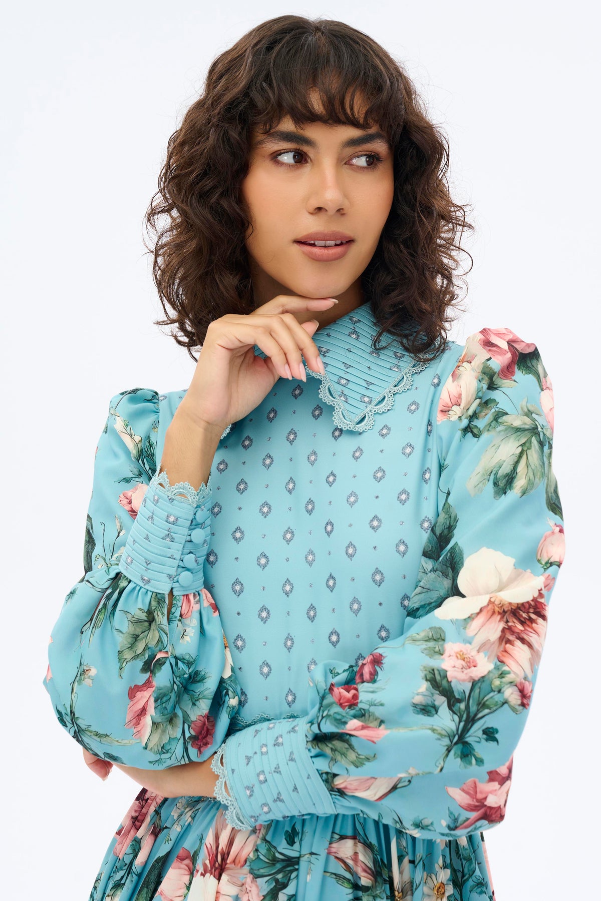 Miha-Nervür Detaylı Çi̇çekli̇ Elbi̇se-Elbise-2-roqelvaxirum.shop