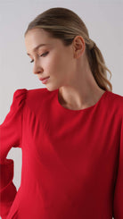 Miha-Parça Pi̇Li̇Seli̇ Krep Şi̇Fon Elbi̇Se Kırmızı-2-roqelvaxirum.shop