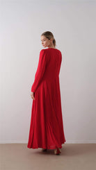 Miha-Parça Pi̇Li̇Seli̇ Krep Şi̇Fon Elbi̇Se Kırmızı-3-roqelvaxirum.shop