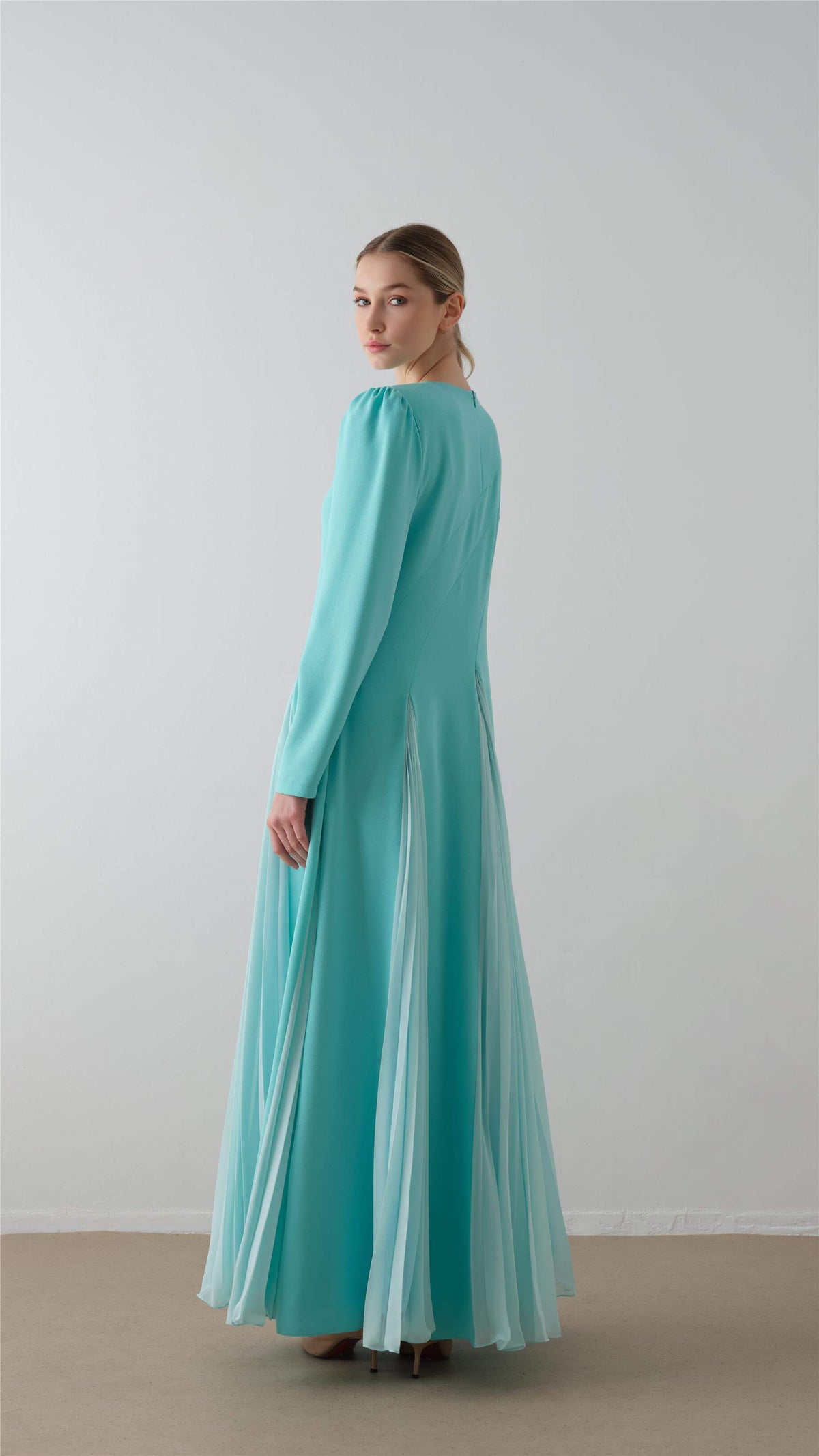 Miha-Parça Pi̇Li̇Seli̇ Krep Şi̇Fon Elbi̇Se Mavi-2-roqelvaxirum.shop