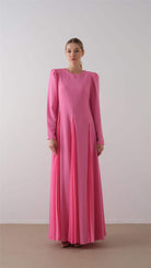 Miha-Parça Pi̇Li̇Seli̇ Krep Şi̇Fon Elbi̇Se Pembe-1-roqelvaxirum.shop