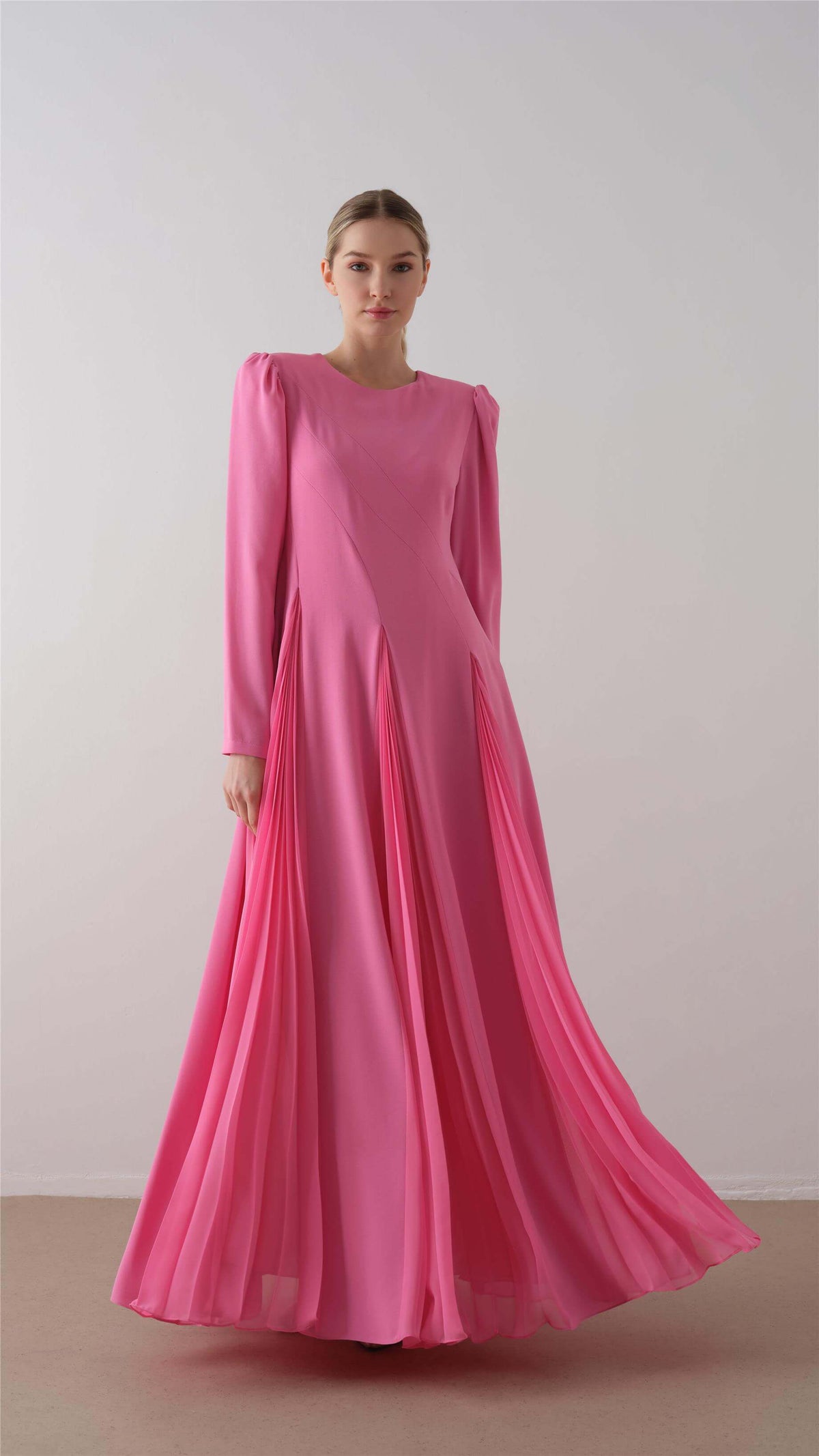 Miha-Parça Pi̇Li̇Seli̇ Krep Şi̇Fon Elbi̇Se Pembe-2-roqelvaxirum.shop