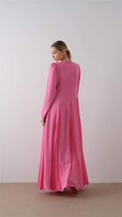 Miha-Parça Pi̇Li̇Seli̇ Krep Şi̇Fon Elbi̇Se Pembe-3-roqelvaxirum.shop