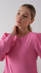 Miha-Parça Pi̇Li̇Seli̇ Krep Şi̇Fon Elbi̇Se Pembe-4-roqelvaxirum.shop