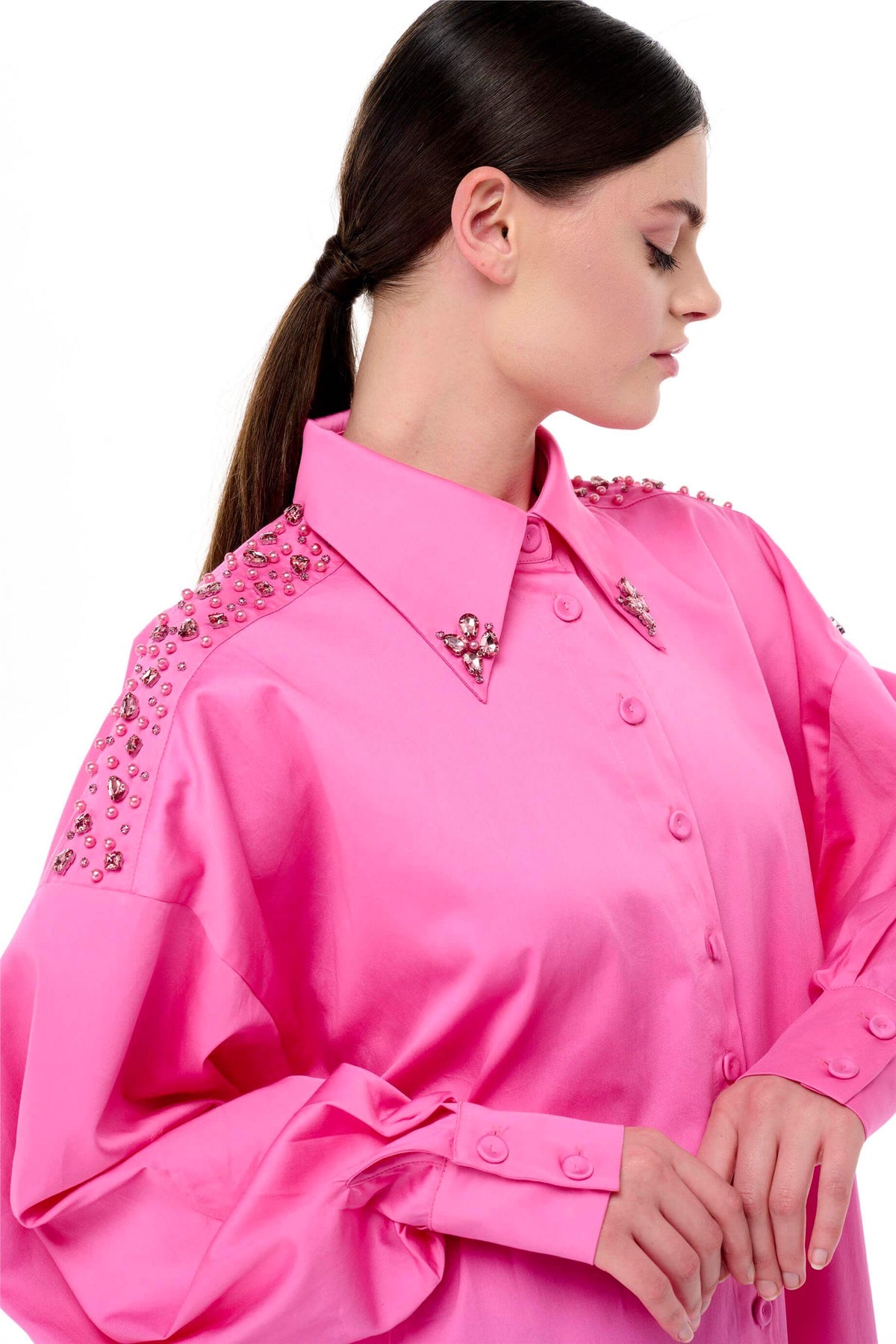 Miha-Taş İşlemeli̇ Popli̇n Elbi̇se-Elbise-8-roqelvaxirum.shop