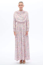 Miha-Yakasi Dökümlü Elbi̇se Pembe-1-roqelvaxirum.shop