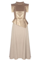 Mirimalist-Concrete Gold Midi Dress-Elbise-1-roqelvaxirum.shop