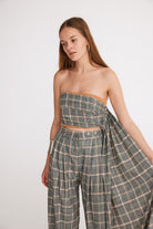 Mirimalist-Ekose Pilise Maxi Pantolon-Kumaş Pantolon-3-roqelvaxirum.shop