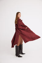 Mirimalist-Flow Bordo Uzun Kaban-Kaban-4-roqelvaxirum.shop