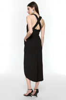 Mirimalist-Revolve Siyah Midi Elbise-Elbise-4-roqelvaxirum.shop