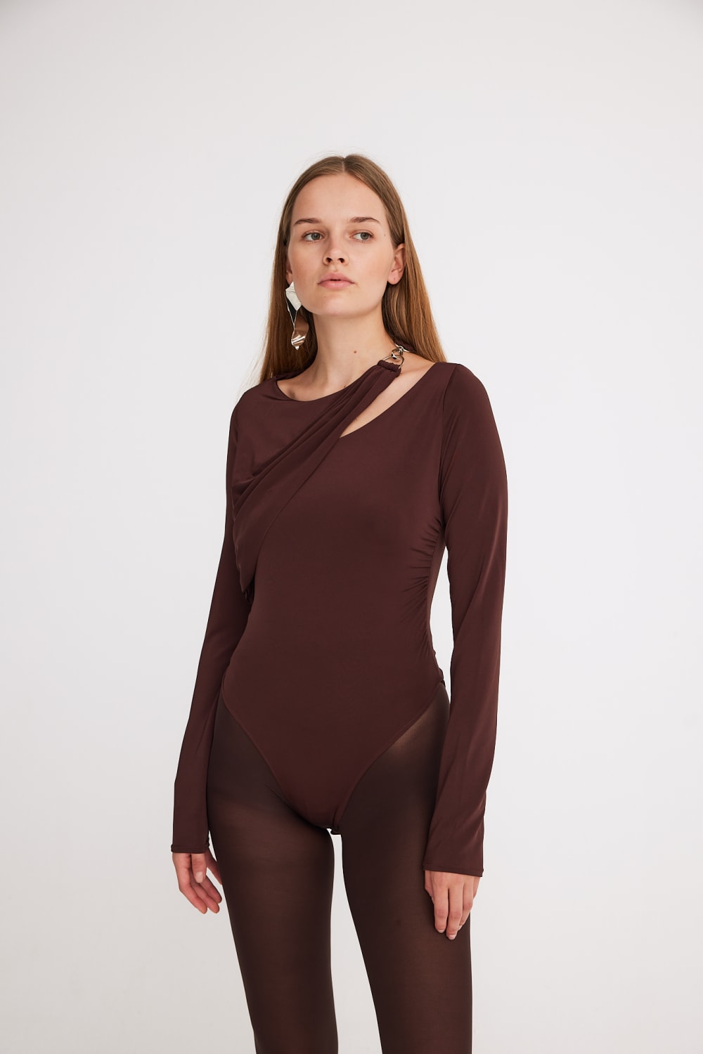 Mirimalist-Sepia Bodysuit Acı Kahve-Top-1-roqelvaxirum.shop