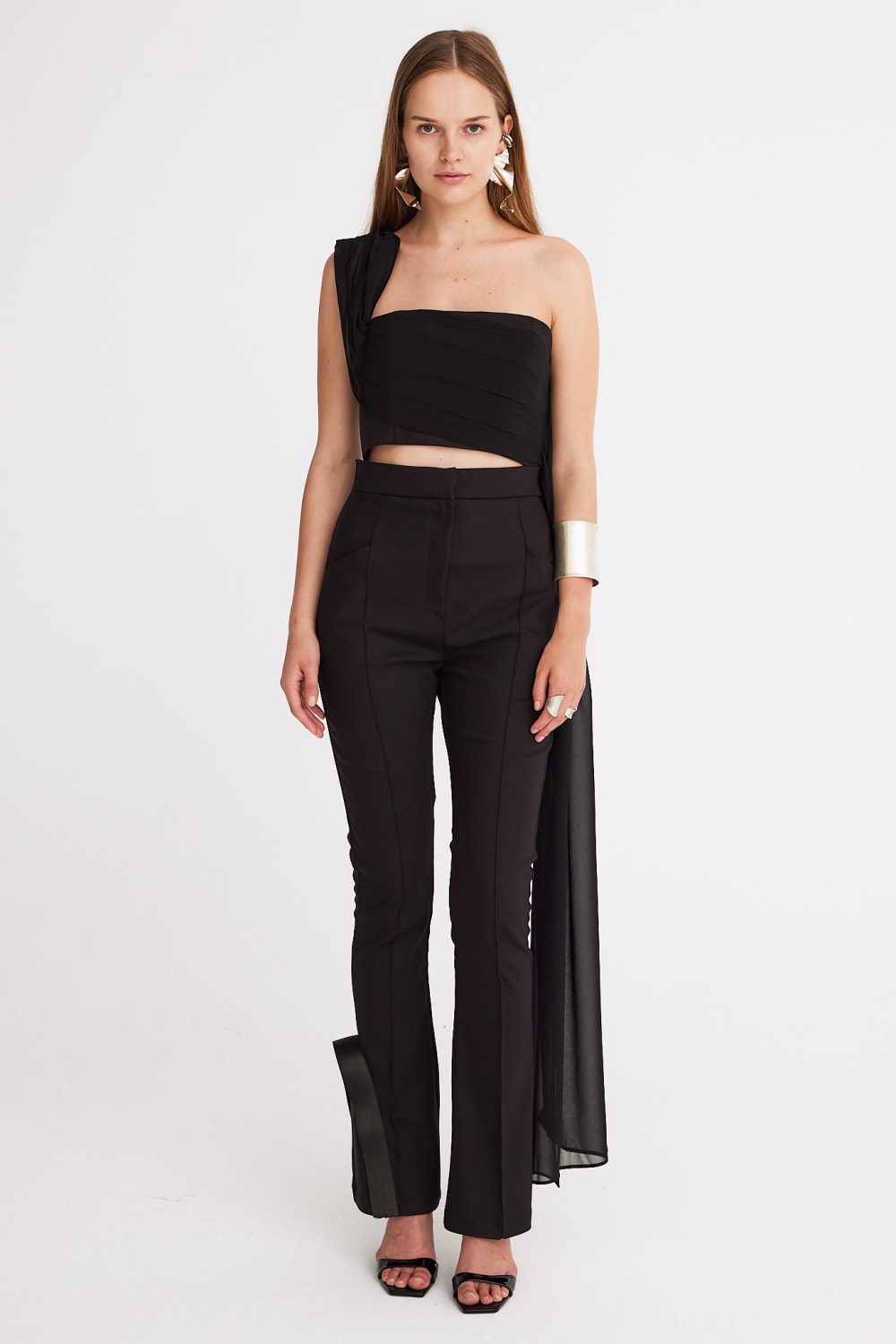 Mirimalist-Tux Flare Pantolon-Kumaş Pantolon-1-roqelvaxirum.shop