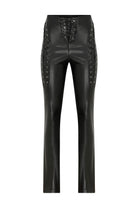 Laced Vegan Leather Pants - 2