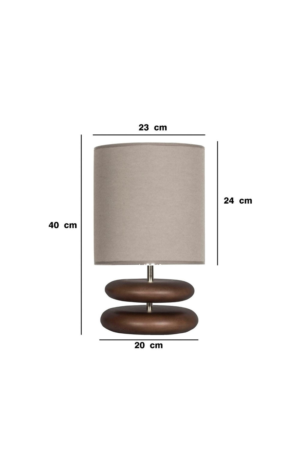 Moena Studio-El Yapımı Modern Ahşap Masa Lambası – Bej Şapka & Kızıl Kahve Gövde-Abajur-2-roqelvaxirum.shop